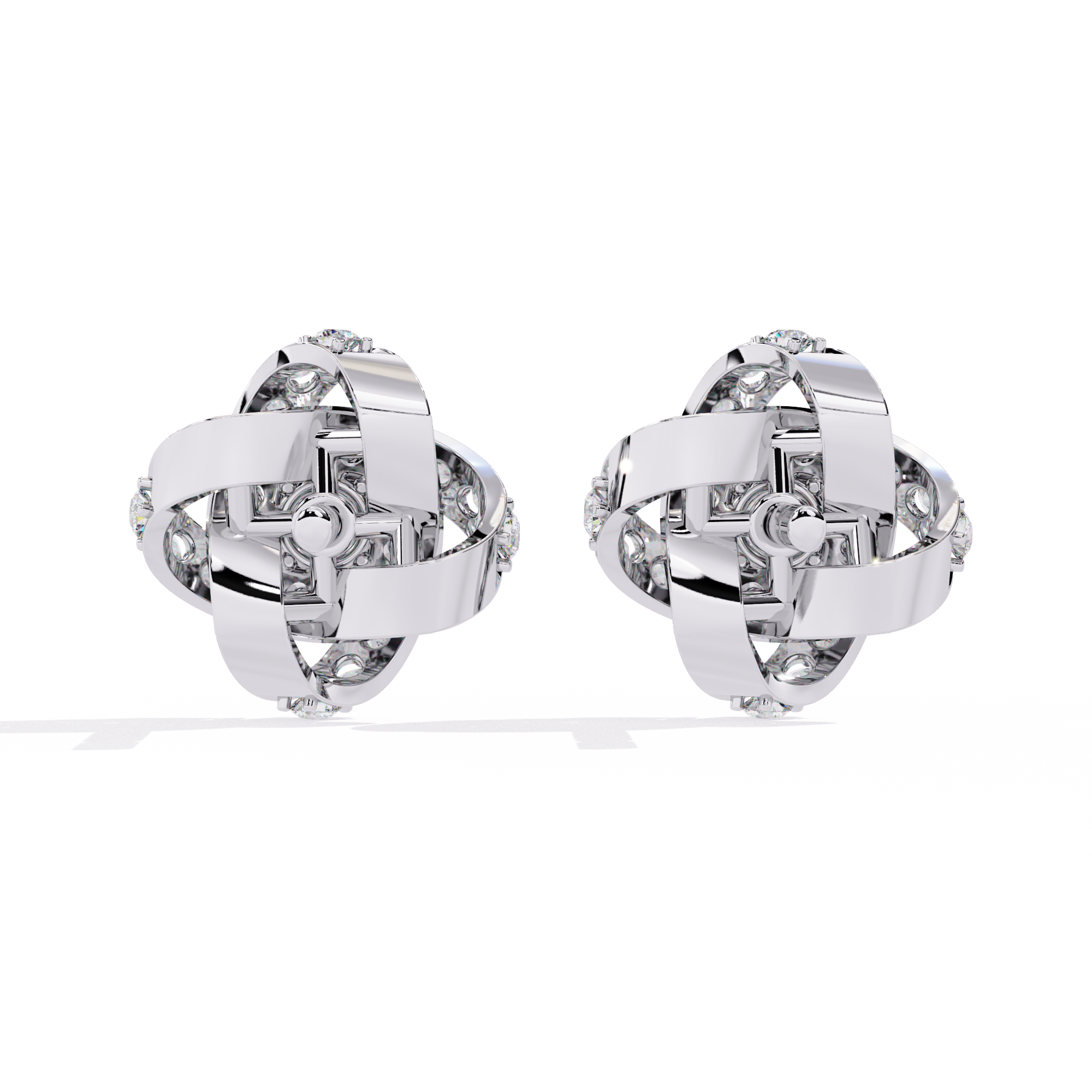 Buy 0.88ct Natural Diamond Knot Earrings | Solitairekart